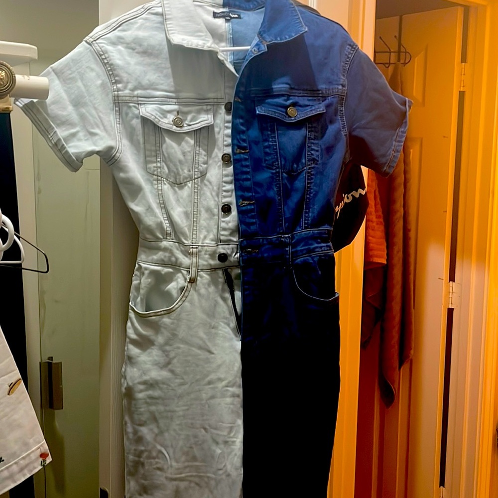 Jean jump suit
